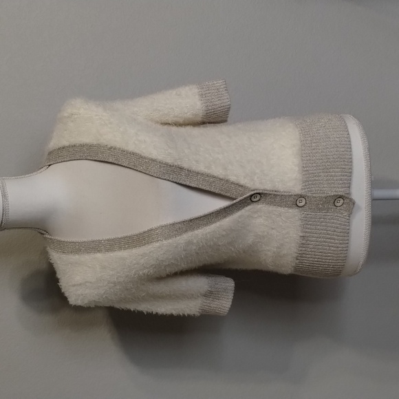 DECREE Cream/Gold Fleck Cardigan Soft Sweater Size XL - Picture 3 of 10